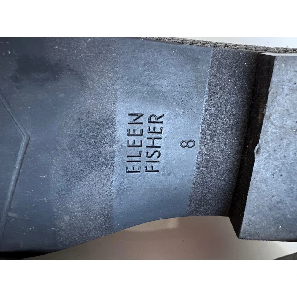 Eileen Fisher Womens Gray Knit Slip On Loafers Flats‎ Shoes Size 8